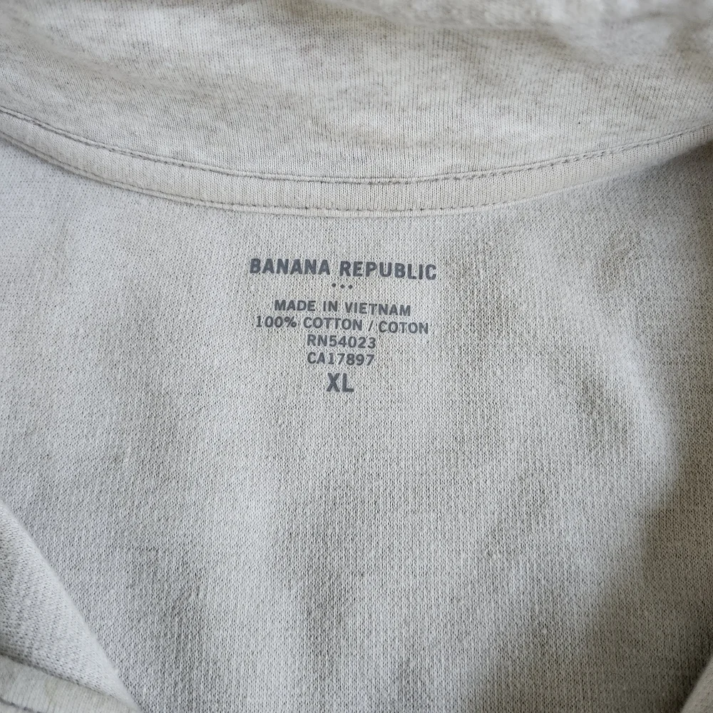 100% Cotton Banana Republic Men's Tan Zip-Up Sweater Large - Picture 3 of 3